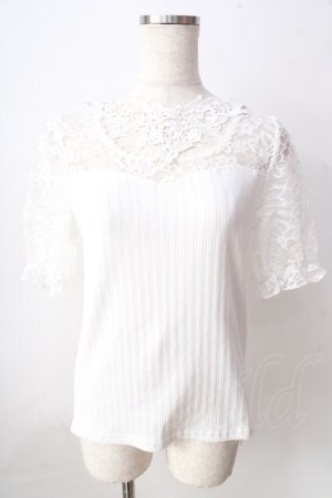 画像: axes femme / チョーカー風ビスチェ切替プルオーバー  白 Y-25-09-05-034-AX-TO-SZ-ZY