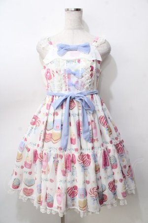 画像: Angelic Pretty / Sugar Candy Shopジャンパースカート  白 Y-25-09-07-032-AP-OP-SZ-ZY