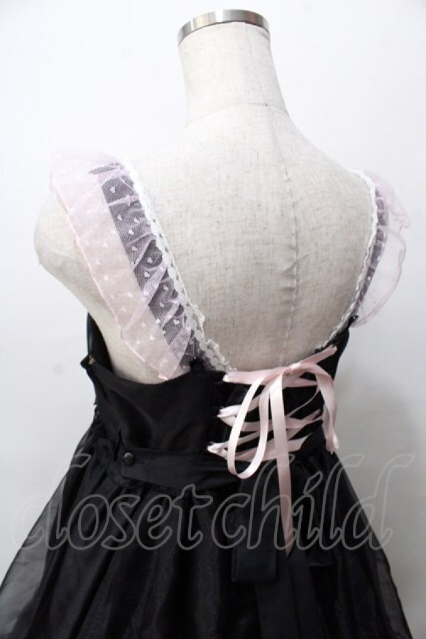 画像5: Angelic Pretty / Lovelyオーガンジージャンパースカート  黒×ピンク Y-25-09-07-035-AP-OP-SZ-ZY (5)