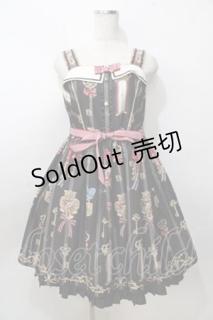 画像: Angelic Pretty / British Keysジャンパースカート  黒 Y-25-09-07-037-AP-OP-SZ-ZY