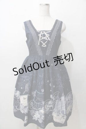 画像: axes femme / メッセージカードパネル柄ワンピース M 紺 Y-25-09-07-044-AX-OP-SZ-ZY