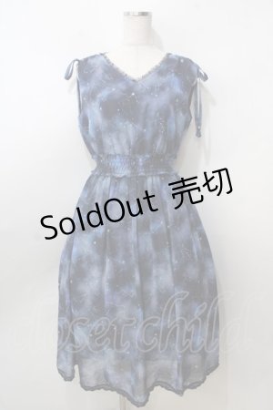画像: axes femme POETIQUE / 夏の星座シフォンワンピース  紺 Y-25-09-07-047-AX-OP-SZ-ZY