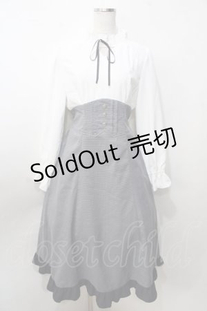 画像: axes femme / ハイウエストドッキングワンピース  白×グレー Y-25-09-07-048-AX-OP-SZ-ZY