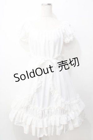 画像: Pina sweetcollection / シフォンオーバースカートワンピース  白 Y-25-09-07-052-LO-OP-SZ-ZT