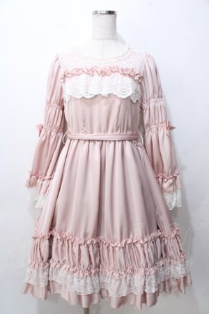 画像: Pina sweetcollection / レーシーサテンワンピース  ピンク Y-25-09-07-053-LO-OP-SZ-ZY