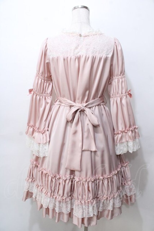 画像2: Pina sweetcollection / レーシーサテンワンピース  ピンク Y-25-09-07-053-LO-OP-SZ-ZY (2)
