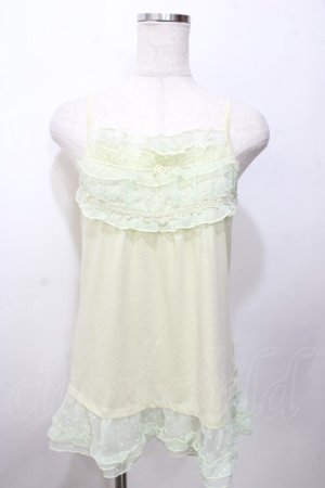画像: axes femme / チュールデザインキャミ  グリーン Y-25-09-07-059-AX-TO-SZ-ZY