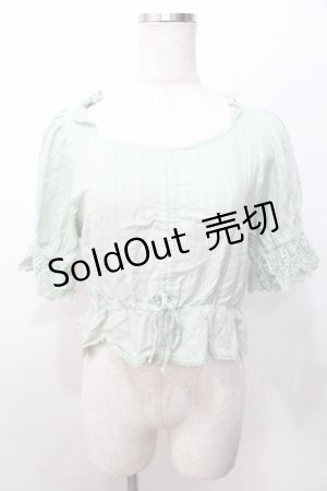画像: 【SALE】axes femme POETIQUE / コットンドロストフリルブラウス  ミント Y-25-09-07-063-AX-BL-SZ-ZH