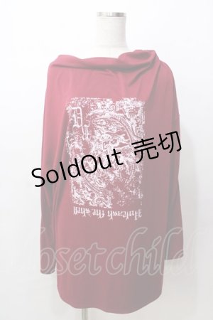 画像: Deorart / ドレープネックプリント カットソー  赤 Y-25-09-07-070-PU-TO-SZ-ZY