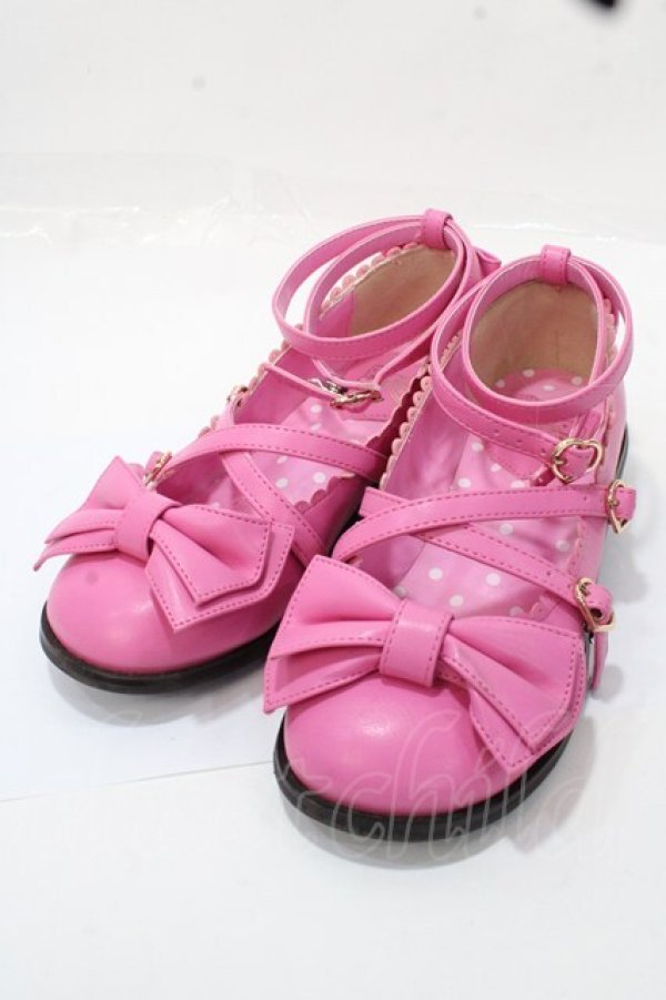画像1: Angelic Pretty / Tea Party Shoes S ダークピンク Y-25-09-07-026-AP-SH-SZ-ZY (1)
