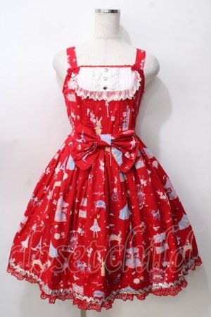 画像: Angelic Pretty / MAGICAL ETOILEブローチ付ジャンパースカート  赤 Y-25-09-07-028-AP-OP-SZ-ZY