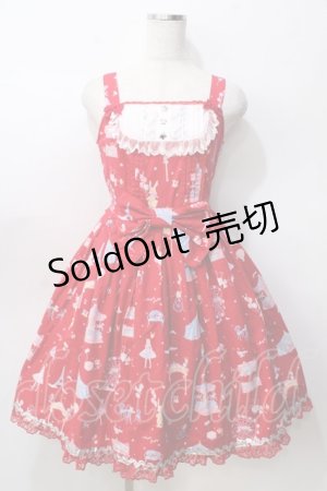 画像: Angelic Pretty / MAGICAL ETOILEブローチ付ジャンパースカート  赤 Y-25-09-07-028-AP-OP-SZ-ZY