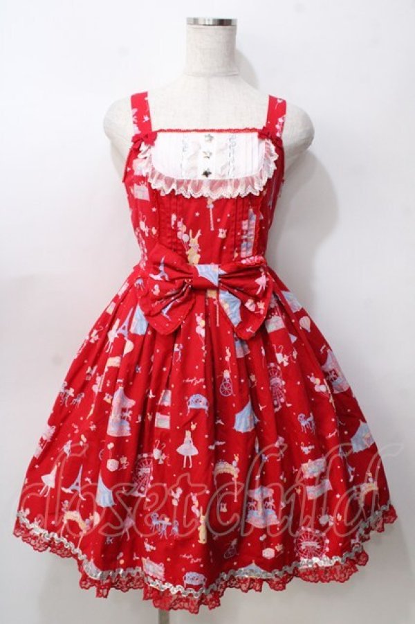 画像1: Angelic Pretty / MAGICAL ETOILEブローチ付ジャンパースカート  赤 Y-25-09-07-028-AP-OP-SZ-ZY (1)