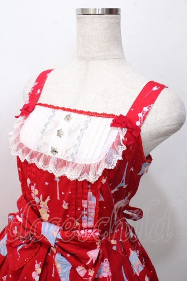 画像3: Angelic Pretty / MAGICAL ETOILEブローチ付ジャンパースカート  赤 Y-25-09-07-028-AP-OP-SZ-ZY (3)