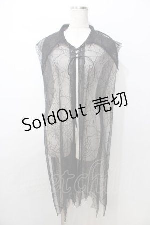 画像: Princess Chronicles / 黒の蜘蛛の巣ゴシックショール XL 黒 Y-25-09-11-048-PU-TO-SZ-ZY