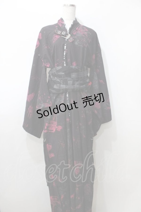 画像1: h.ANARCHY / 髑髏pt浴衣  黒 Y-25-09-11-051-HN-OP-SZ-ZY (1)