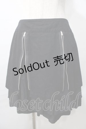 画像: PEACE NOW / ジップデザインスカート  黒 Y-25-09-11-060-PU-SK-SZ-ZY