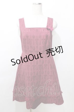画像: Leur Getter / スプーンジャガード裾スカラップワンピース  ボルドー Y-25-09-11-009-LU-OP-SZ-ZY