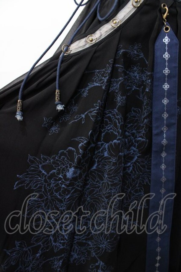 画像4: Ozz oneste / 袴デザインスカート  黒×紺 Y-25-09-11-080-OO-PA-SZ-ZY (4)