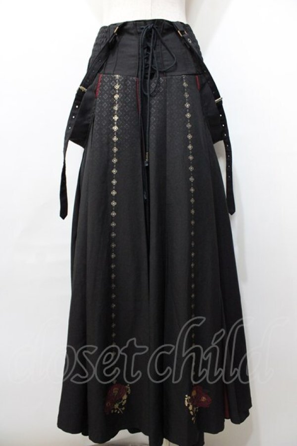 画像2: Ozz oneste / 舞華咲ロングプリーツスカート  黒 Y-25-09-11-081-OO-SK-SZ-ZY (2)