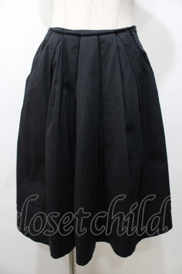 画像1: Victorian maiden / タックスカート  黒 Y-25-09-11-089-CL-SK-SZ-ZY (1)