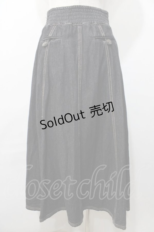 画像2: an another angelus / フロント釦デニムフレアースカート F 黒 Y-25-09-11-092-CA-OP-SZ-ZY (2)