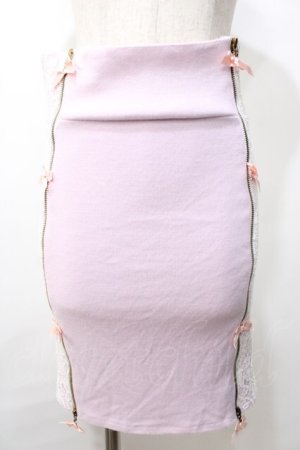 画像: Swankiss / レース×リボンタイトスカート F ラベンダー Y-25-09-11-095-CA-SK-SZ-ZY