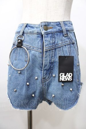 画像: GLAD NEWS / スタッズ付きショートデニムパンツ  デニム Y-25-09-11-107-GL-PA-SZ-ZY