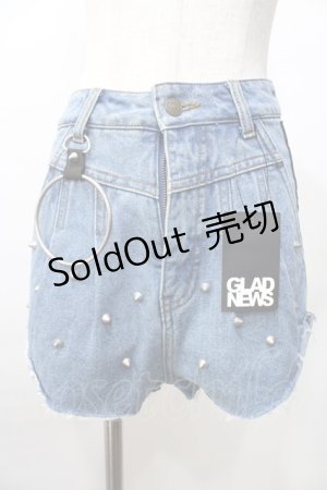 画像: GLAD NEWS / スタッズ付きショートデニムパンツ  デニム Y-25-09-11-107-GL-PA-SZ-ZY