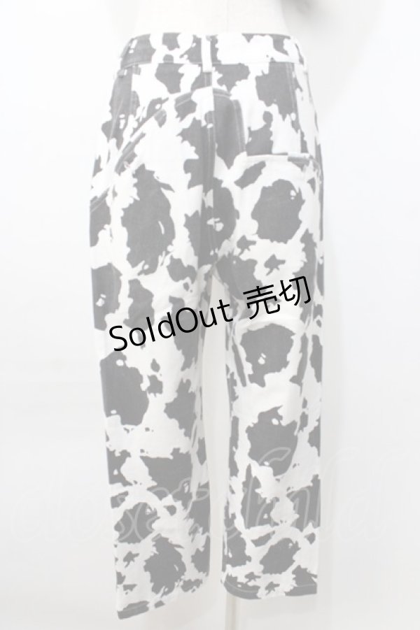 画像2: WC / 牛柄デザインパンツ F 白×黒 Y-25-09-11-109-PU-PA-SZ-ZY (2)