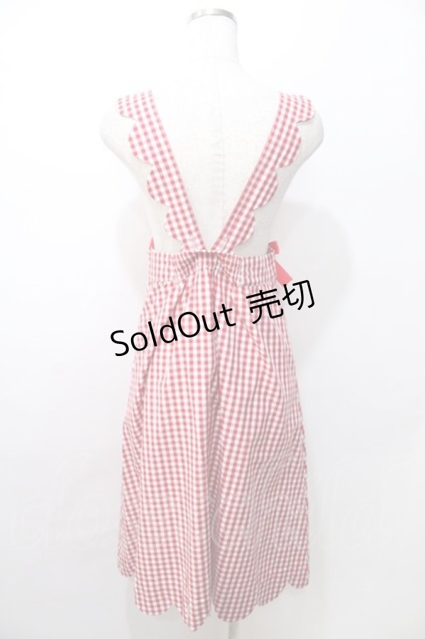 画像2: Nile Perch / ギンガム吊りジャンパースカート  赤 Y-25-09-11-017-LO-SK-SZ-ZT107 (2)