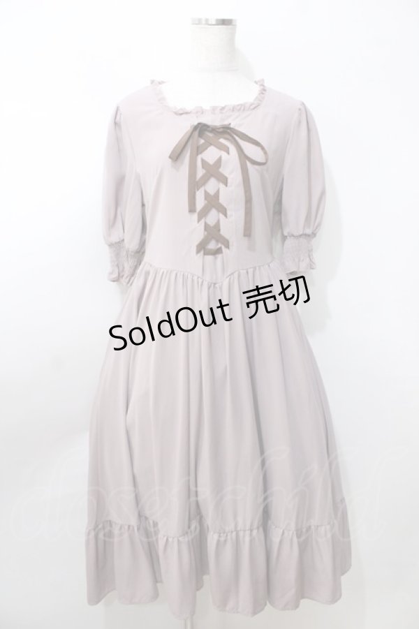 画像1: m petit by misako / AMレースアップワンピース L 中桃 Y-25-09-11-025-LO-OP-SZ-ZT105 (1)