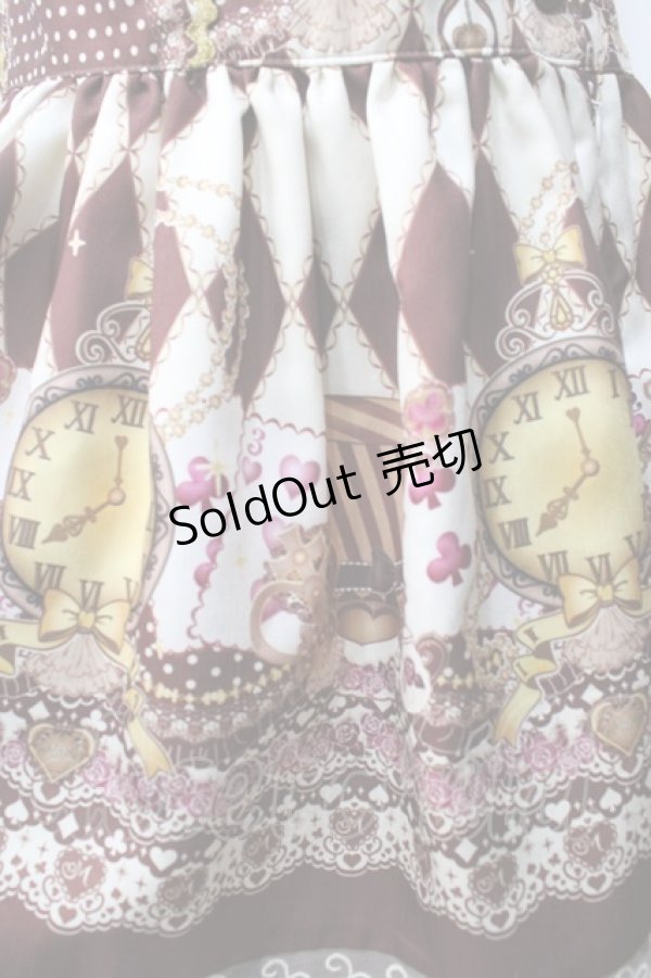 画像4: MAM MAXICIMAM / 黒猫アリスのマジカルダイヤ柄の不思議なふしぎな懐中時計サロペット  ブラウン Y-25-09-11-033-LO-OP-SZ-ZY (4)