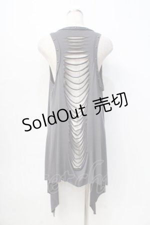 画像: GHOST of HARLEM / ダメージカットジレ F グレー Y-25-09-13-029-GL-TO-SZ-ZY