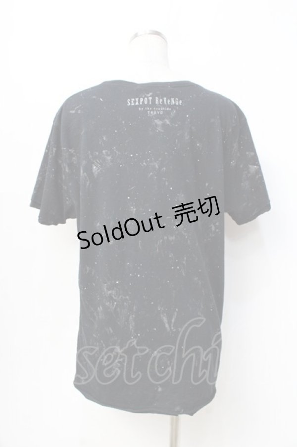画像2: 【SALE】SEX POT ReVeNGe / 飛沫ptスリムカットソー  黒 Y-25-09-13-031-SP-TO-SZ-ZT081 (2)