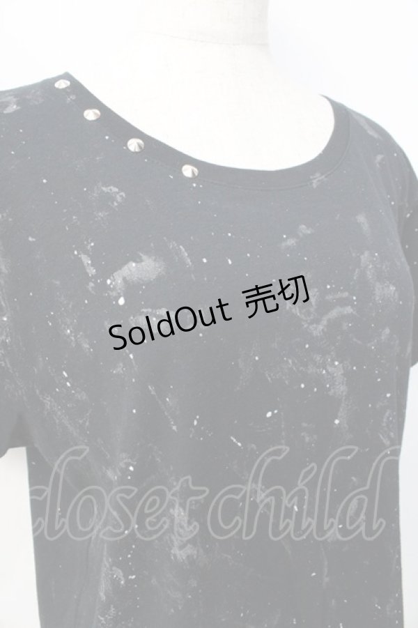 画像4: 【SALE】SEX POT ReVeNGe / 飛沫ptスリムカットソー  黒 Y-25-09-13-031-SP-TO-SZ-ZT081 (4)