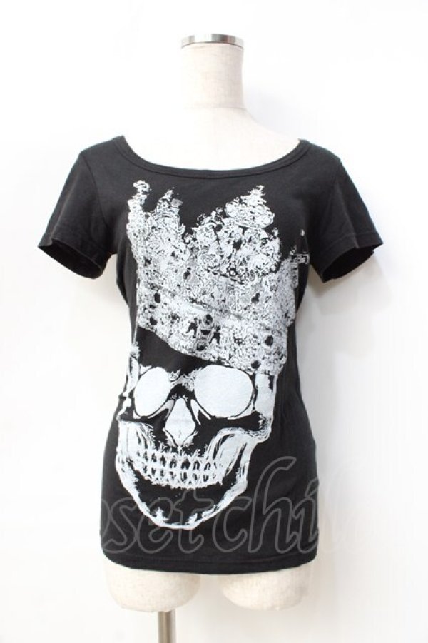 画像1: GLAD NEWS / スカルpt Tシャツ R 黒 Y-25-09-13-032-GL-TO-SZ-ZY (1)