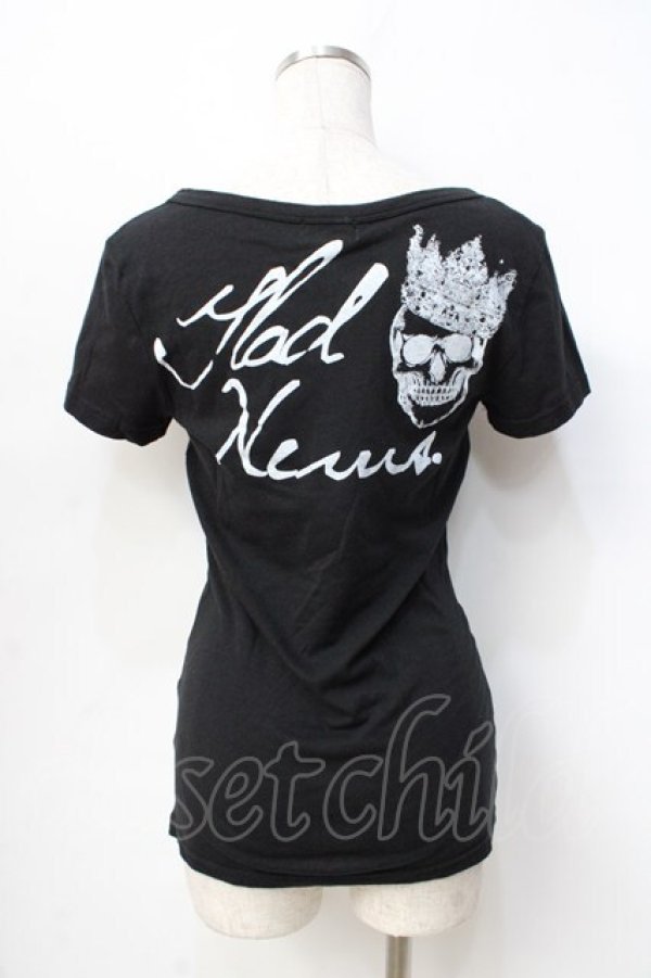 画像2: GLAD NEWS / スカルpt Tシャツ R 黒 Y-25-09-13-032-GL-TO-SZ-ZY (2)