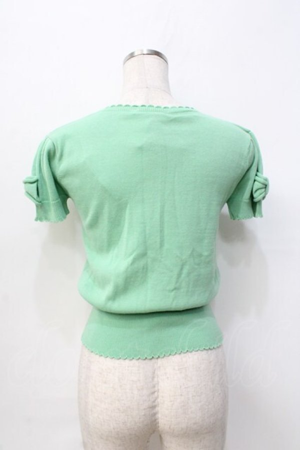 画像3: Emily Temple cute / リボン付半袖ニットカーディガン M ミント Y-25-09-13-034-ET-TO-SZ-ZT510 (3)