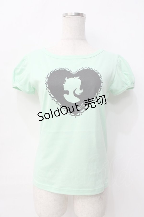 画像1: MILK / シルエットパフトップス  メロン×ブラックプリント Y-25-09-13-035-ML-TO-SZ-ZY (1)