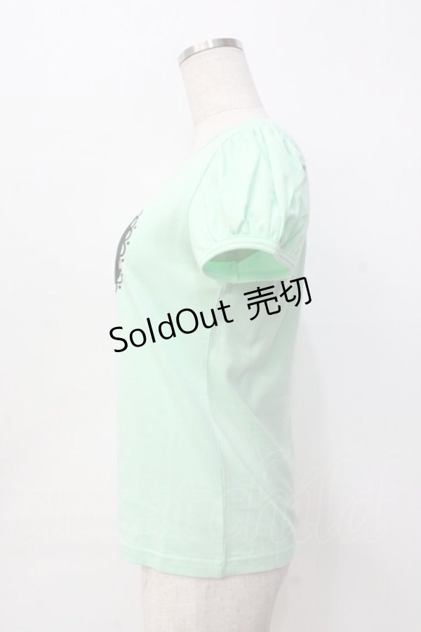 画像2: MILK / シルエットパフトップス  メロン×ブラックプリント Y-25-09-13-035-ML-TO-SZ-ZY (2)