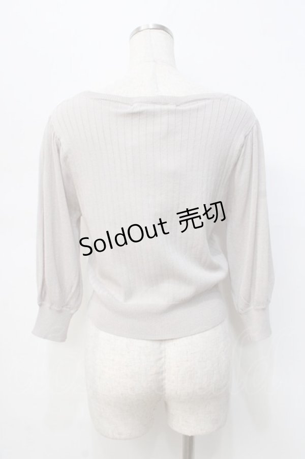 画像2: 【SALE】an another angelus / シースルースリーブUネックニットカーディガン  グレー Y-25-09-13-038-CA-TO-AS-ZT203 (2)