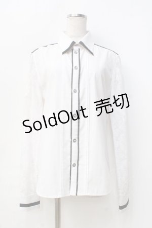 画像: Sixh / オパール加工切替ロングブラウス  白 Y-25-09-13-006-HN-BL-SZ-ZY