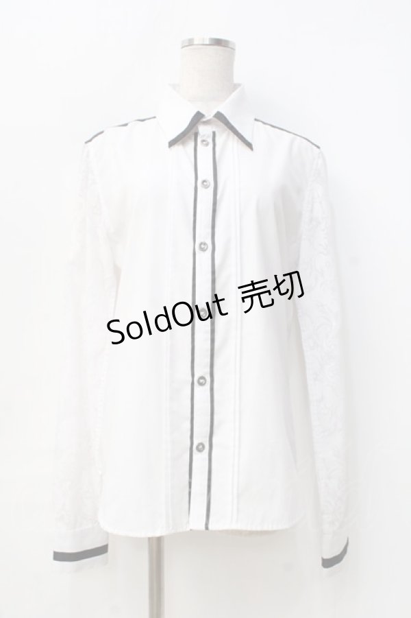 画像1: Sixh / オパール加工切替ロングブラウス  白 Y-25-09-13-006-HN-BL-SZ-ZY (1)