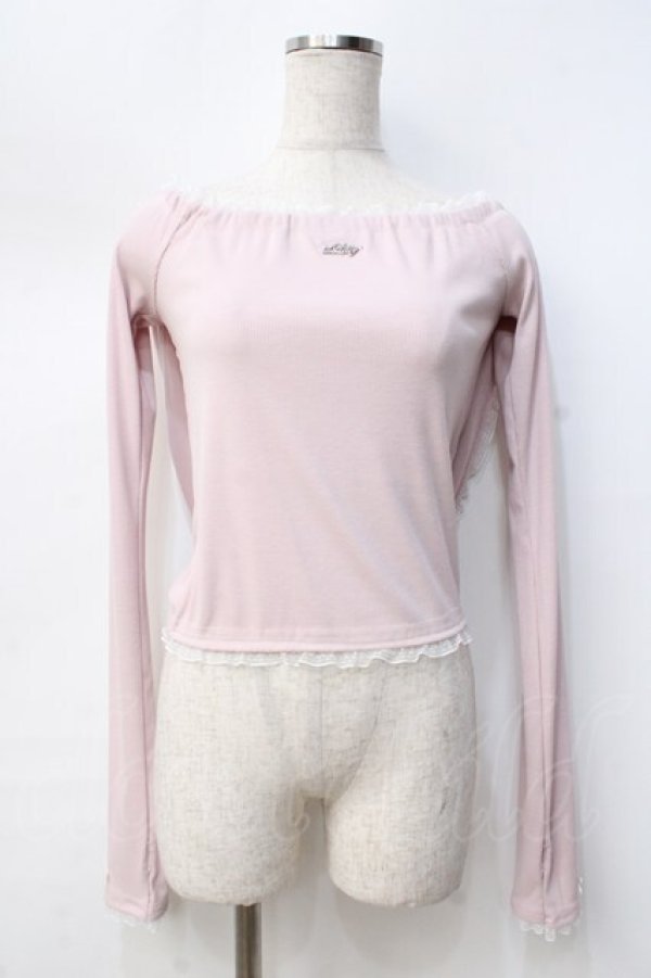 画像1: lilLilly / オフショルレースフーディトップス F ピンク Y-25-09-13-054-LO-TO-SZ-ZY (1)