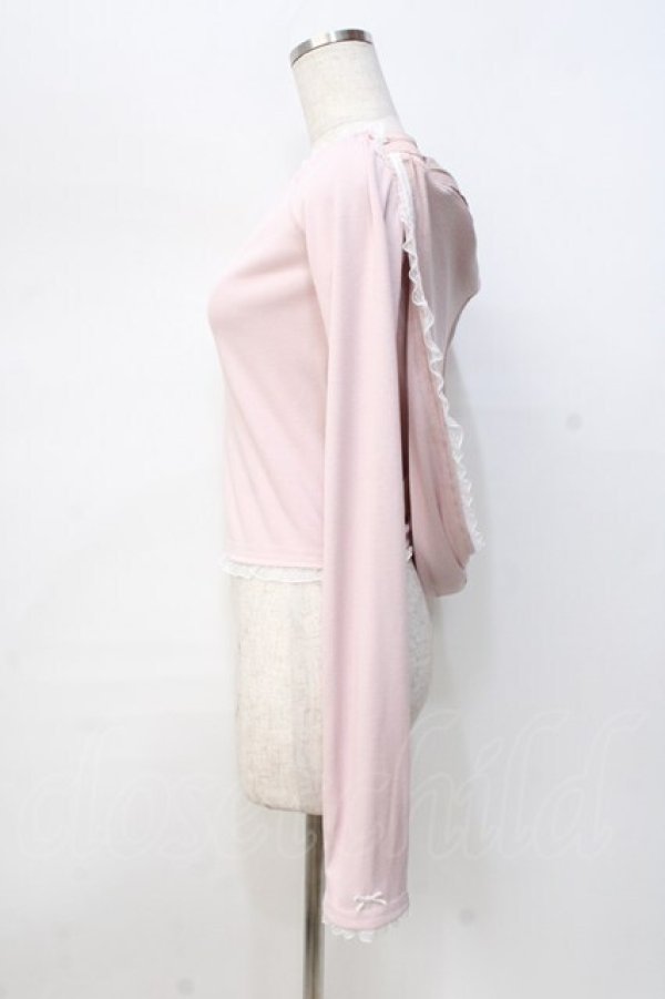 画像2: lilLilly / オフショルレースフーディトップス F ピンク Y-25-09-13-054-LO-TO-SZ-ZY (2)