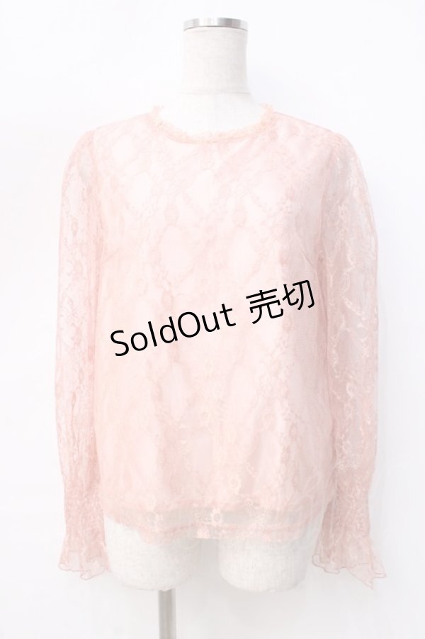 画像1: 【SALE】evelyn / 総レーストップス M ピンク Y-25-09-13-055-LO-SK-SZ-ZT510 (1)