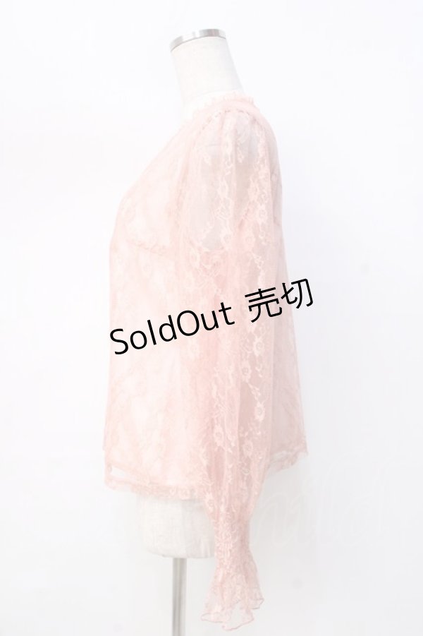 画像2: 【SALE】evelyn / 総レーストップス M ピンク Y-25-09-13-055-LO-SK-SZ-ZT510 (2)