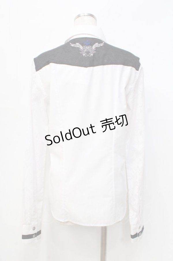 画像3: Sixh / オパール加工切替ロングブラウス  白 Y-25-09-13-006-HN-BL-SZ-ZY (3)