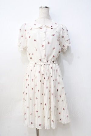 画像: Ank Rouge / VintageRoseプリーツシフォンワンピース M アイボリー Y-25-09-13-066-CA-OP-SZ-ZY